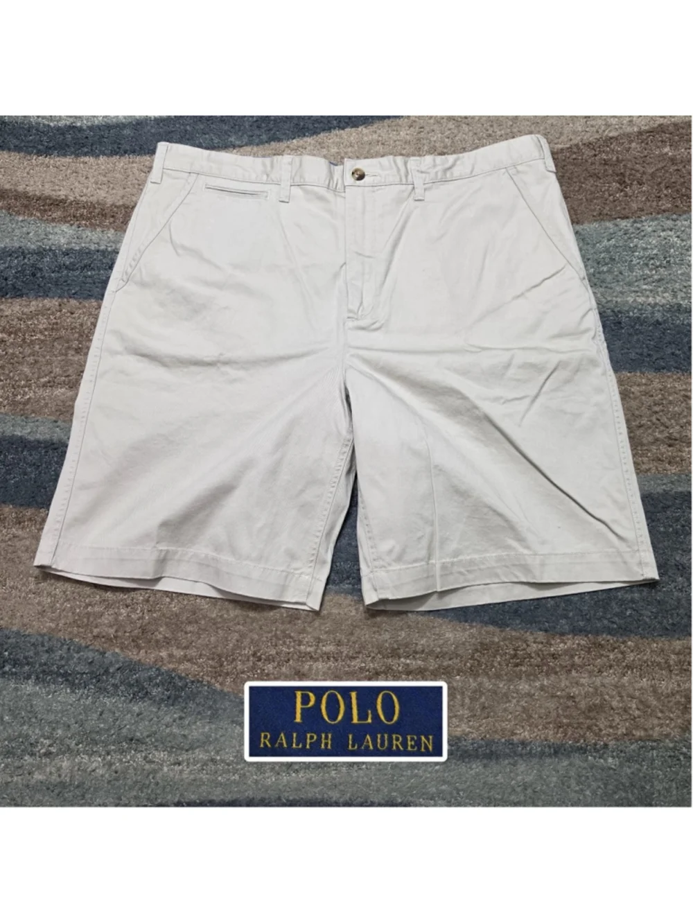 Polo Ralph Lauren Chino Shorts Mens 40 Beige Khaki Relaxed Fit Casual
